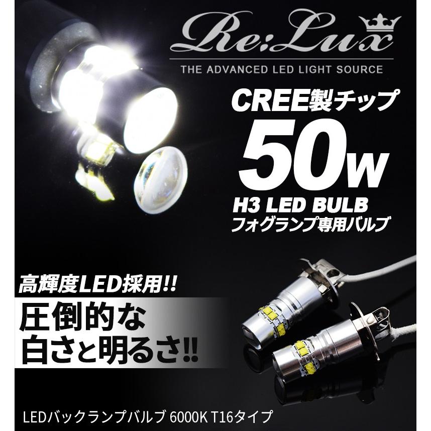 メール便無料】 H3 LED フォグバルブ CREE製 50W 6000K ホワイト ハイ