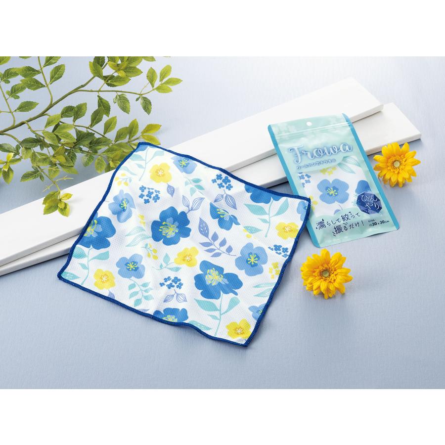 フロワ花柄クールハンカチ ノベルティ 販促品 記念品 まとめ買い