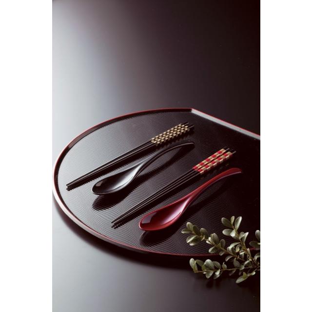 若狭塗箸＆スプーンセット ノベルティ 販促品 記念品 まとめ買い