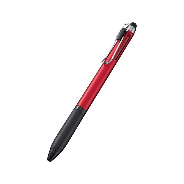 タッチペン付メタルクリップ3色ボールペン（再生ABS） ノベルティ 名