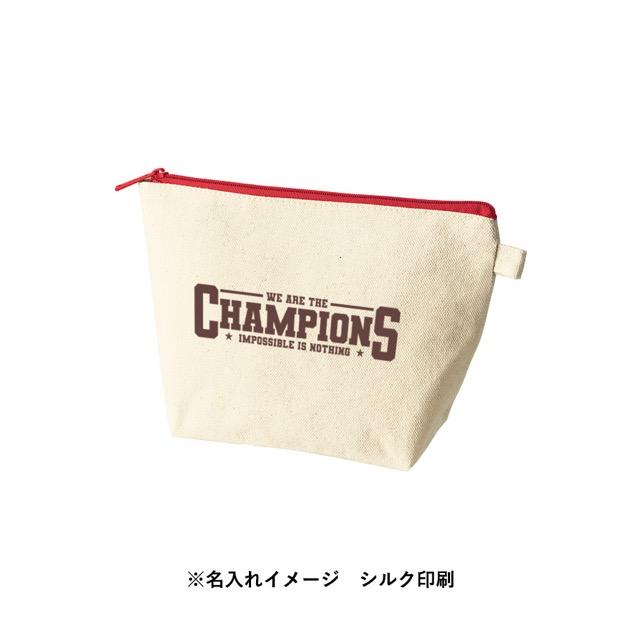 カラーファスナーキャンバスデイリーポーチ ノベルティ 名入れ 販促品