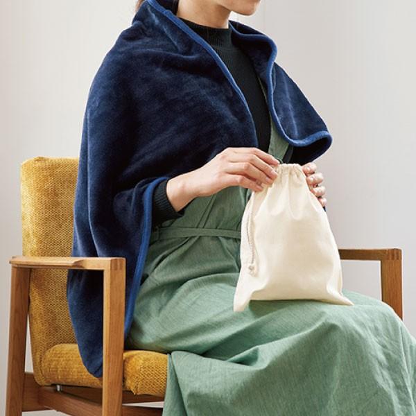 吸湿発熱ブランケット（巾着付） ノベルティ 名入れ 販促品 記念品