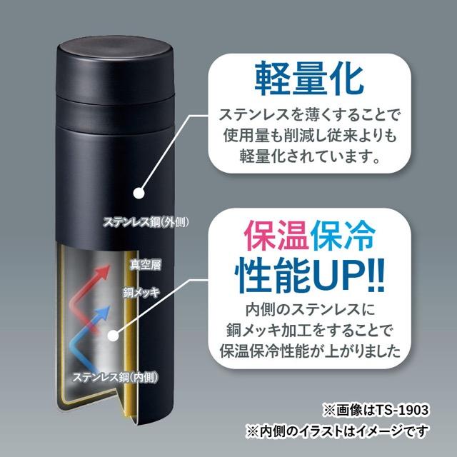 ステンレスサーモドリンクボトル 430ml ノベルティ 名入れ 販促品 記念