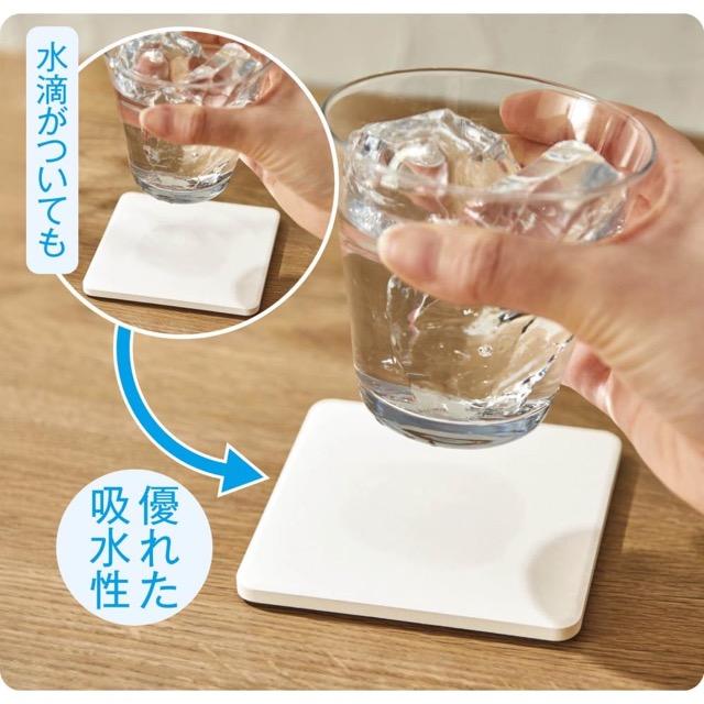 白雲石コースター ノベルティ 名入れ 販促品 記念品 まとめ買い
