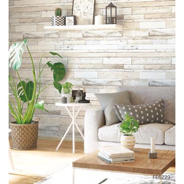 サンゲツ m巻 92 5cm巾 壁紙 Fe 6229 木目調 サンゲツ マイペースで気楽に貼れるのり無し壁紙 Ds 木目調 のり無し 壁紙