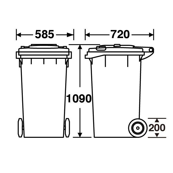 テラモト ボックスカート 240 緑 約240L (超限定) ゴミ箱