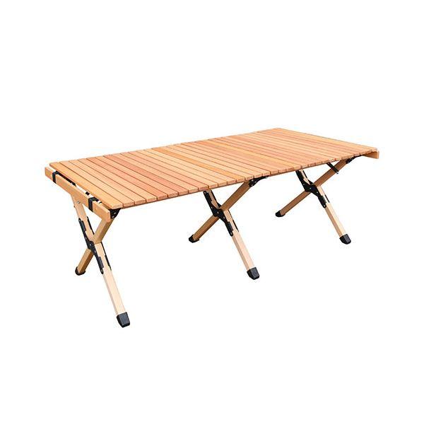 角利産業 ウッドロールテーブル 収納袋付 900×600×440mm アウトドア