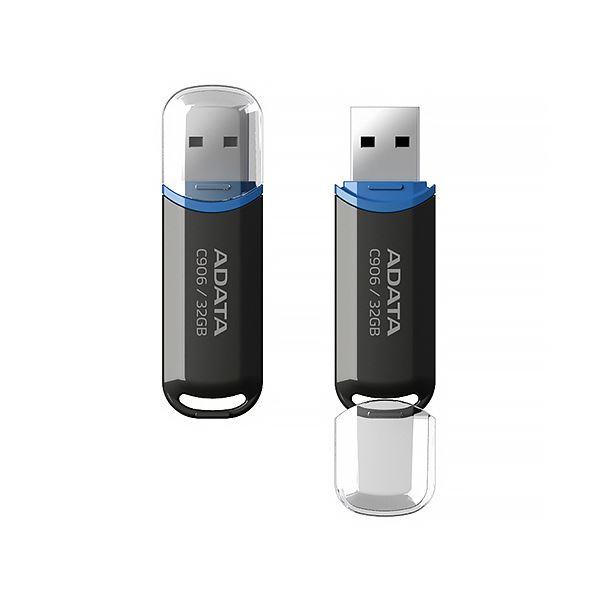 クリアランス特売 まとめ A-DATA C906小型USBフラッシュドライブ 32GB ブラック AC906-32G-RBK 1個〔×10セット〕