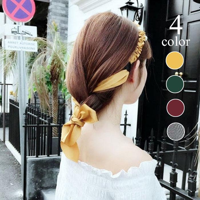 ヘアアクセサリー カチューシャ ヘアバンド ロング リボン おしゃれ