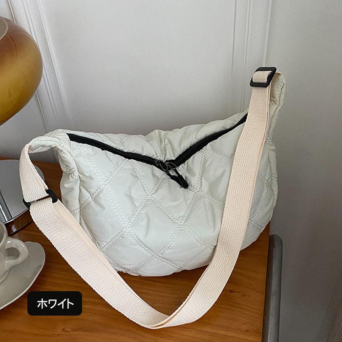 レディース ショルダーバッグ キルティングバッグ 斜めがけ 黒