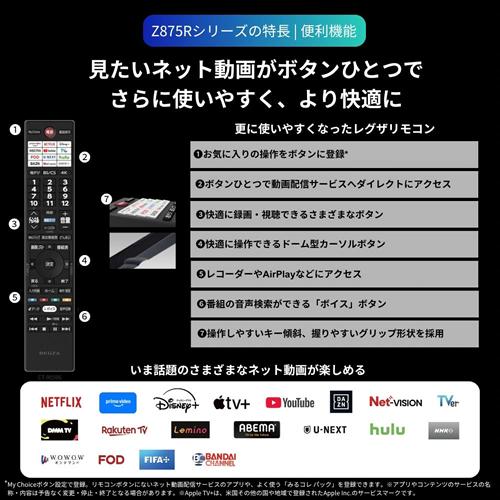 REGZA（レグザ） 55Z875R 東芝 55V型 タイムシフトマシン搭載4K Mini