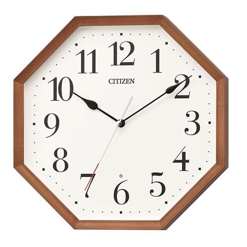CITIZEN 八角形掛時計 8MY531-006 ベージュ 8MY531-006 リズム 電波掛け時計 アナログ シチズン 八角形