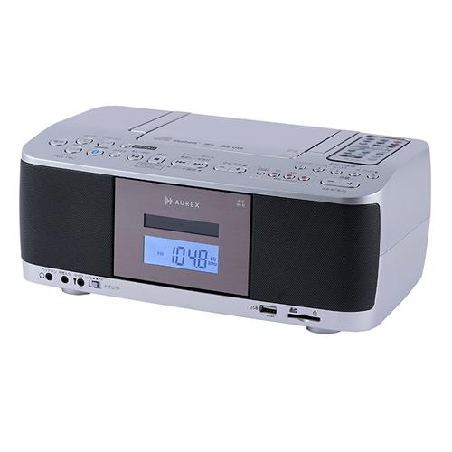 Aurex AX-KCR70-S 東芝 SD／USB／CDラジオカセットレコーダー シルバー