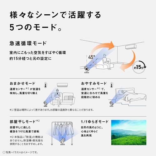 Panasonic（パナソニック） F-D237D-W サーキュレーター ホワイト 5枚
