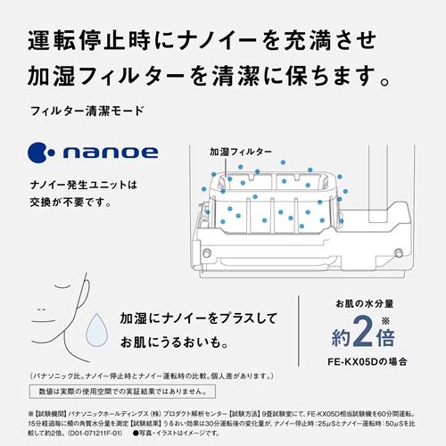 Panasonic（パナソニック） FE-KX07D-W ヒーターレス気化式加湿機 中小