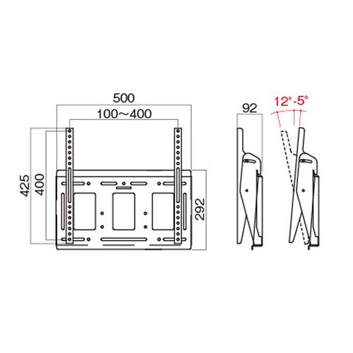 MH-653W ハヤミ 〜70V型対応　壁掛金具(前後チルト) ホワイト