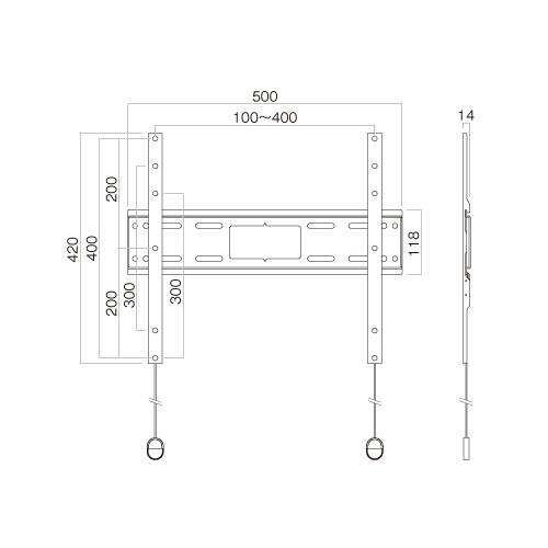 HAMILeX SH-741 ハヤミ 〜70V型対応 壁掛金具(角度固定・薄型