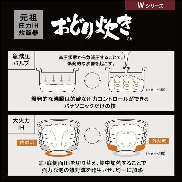 おどり炊き SR-W10A-W パナソニック 5.5合炊き 可変圧力IHジャー炊飯器