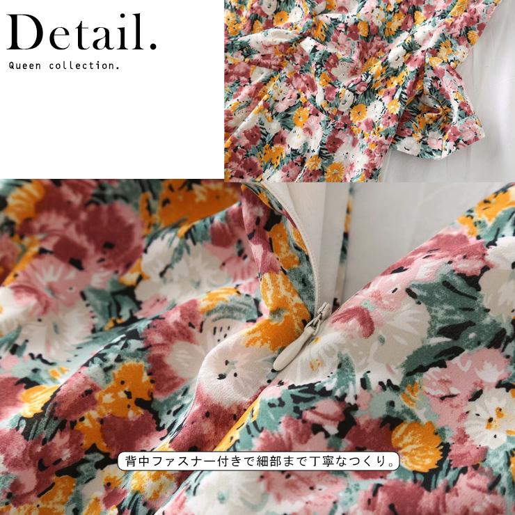 大きいサイズ レディース 花柄ワンピース フレアワンピ ｖネック リバティプリント Ll 3l 4l 5l 6l ピンク 新入荷 ネコポス可 大きいサイズの服レディース Queen 通販 Yahoo ショッピング