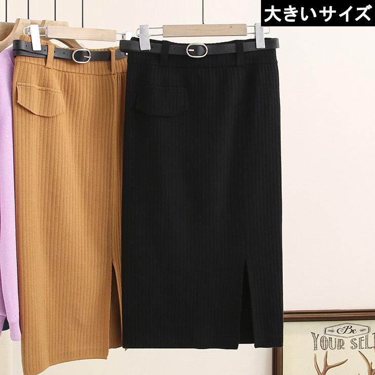 大きいサイズ レディース ニットスカート タイト ペンシルスカート ロング L Ll 3l 4l ブラック キャメル 新入荷 ネコポス不可 大きいサイズの服レディース Queen 通販 Yahoo ショッピング