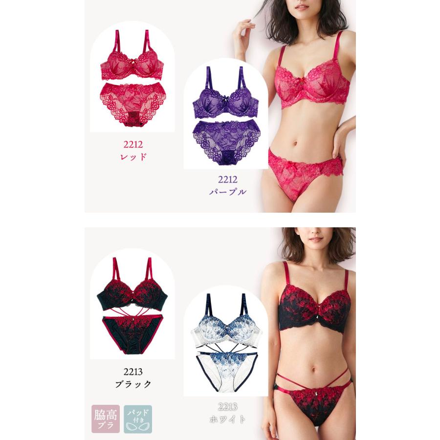 ブラジャー 大きいサイズ レディース ショーツセット ブラショーツセット 脇高ブラ 下着 Eカップ E80 E85 E90 E95 E100 レースブラ ランジェリー 刺繍 |  | 23