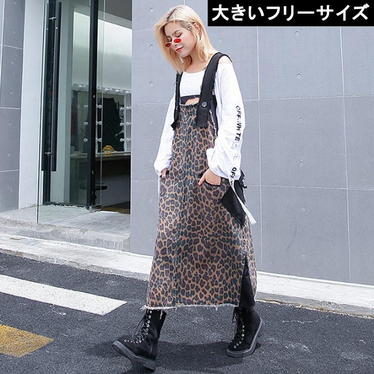大きいサイズ レディース サロペットスカート レオパード デニムワンピ ジャンパースカート Ll 3l 4l 5l 6l ブラウン 新入荷 ネコポス可 T 大きいサイズの服レディース Queen 通販 Yahoo ショッピング