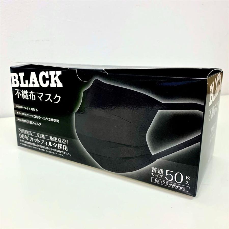 黒50枚 2箱セット】不織布 50枚入 マスク工業会 AI-WILL製 3層構造