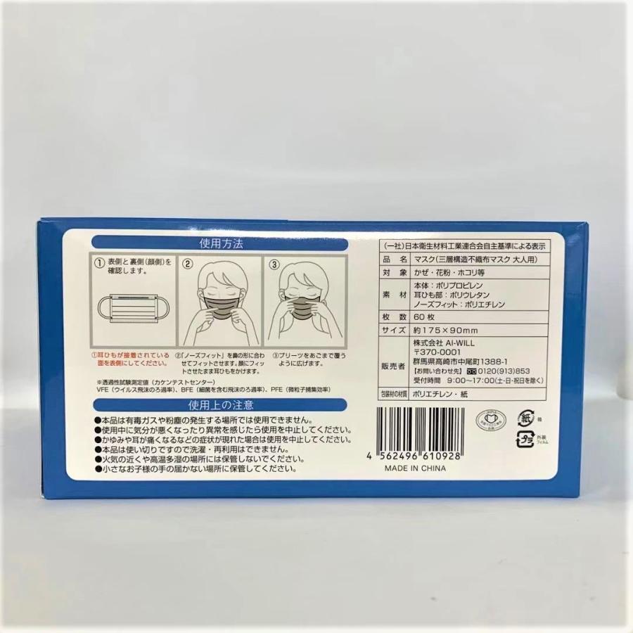 全国マスク工業会 不織布マスク 2箱 AI-WILL 普通サイズ＆小さめ 2箱