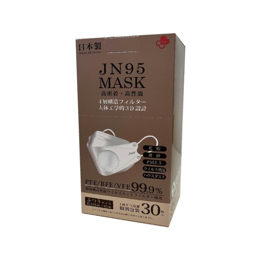 JN95 国内生産 マスク 不織布 30枚入 個包装 高密着 高性能 4層 3D 大人気 日本製 使い捨て KF94 N95 柳葉型 六角形状 送料無料｜l-w｜14