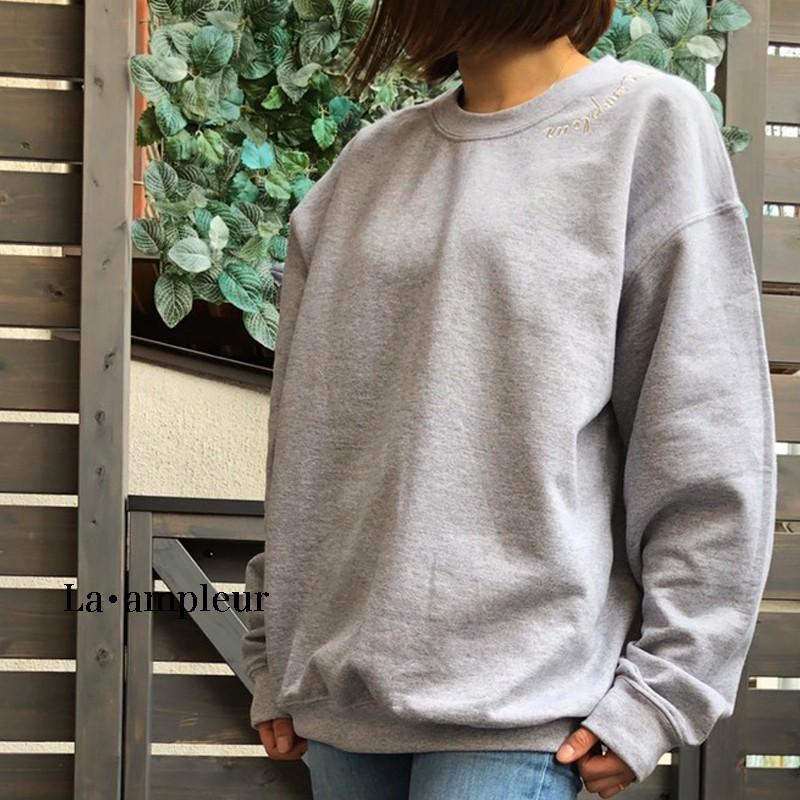 トレーナー レディース 長袖 グレー 京都オリジナルブランド ロゴゴールド Tor 032 La Ampleur 通販 Yahoo ショッピング