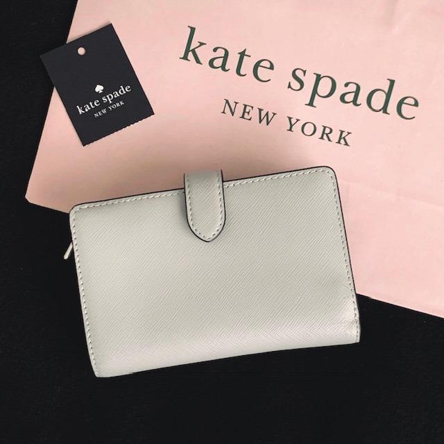 kate spade NEW YORK ケイトスペード 財布 二つ折り グレー バイ