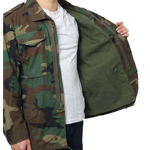 アメリカ軍 ウッドランドカモ M-65 フィールドジャケット ワッペン付