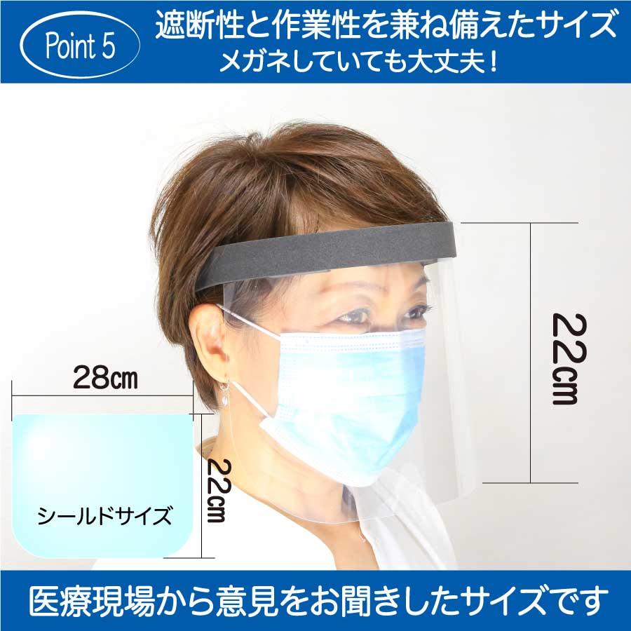 当日出荷可能！ 曇らない フェイスシールド 曇り止め加工フィルム使用 
