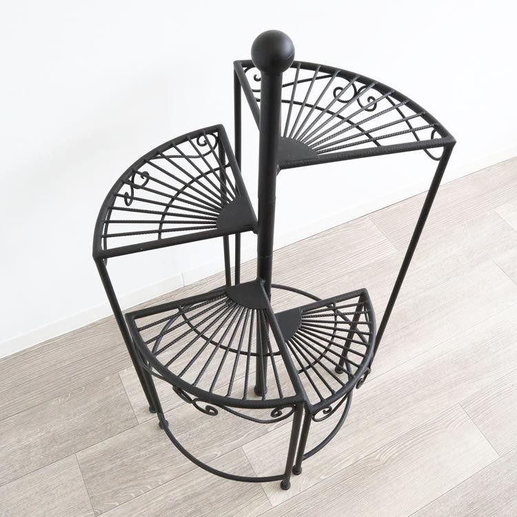 フラワースタンド 花台 おしゃれ 室内 プランタースタンド らせん型 4