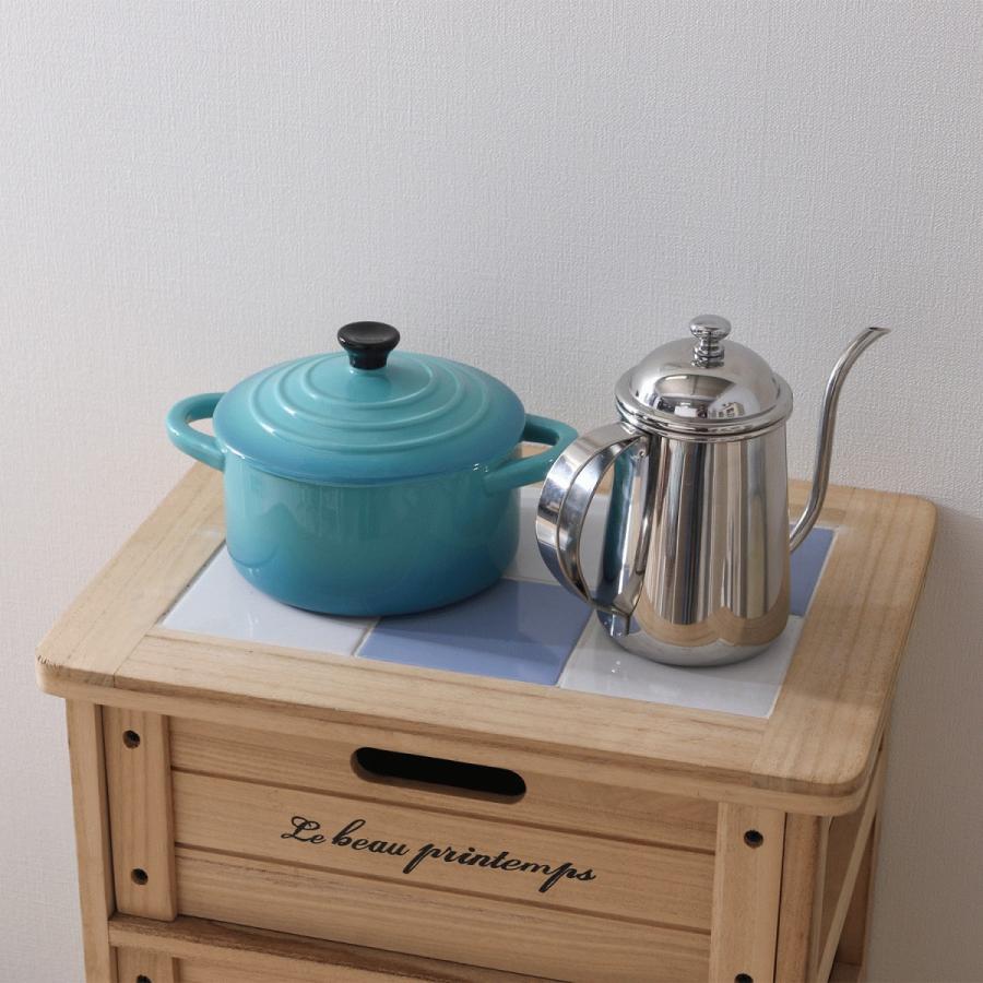 野菜ストッカー キッチン 収納 タイル天板 チェスト リビング 木製 桐