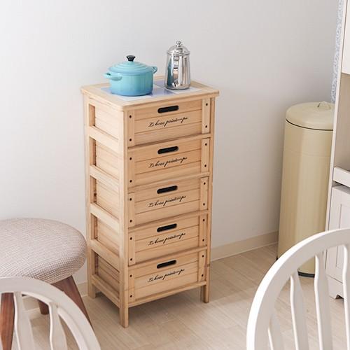 野菜ストッカー キッチン 収納 タイル天板 チェスト リビング 木製 桐