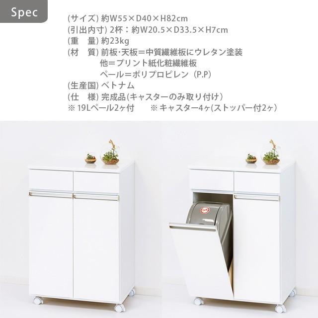 ゴミ箱 キッチンカウンター 分別 キッチン用 おしゃれ ダストボックス ごみ箱 2D 2分別 縦型 大容量_4