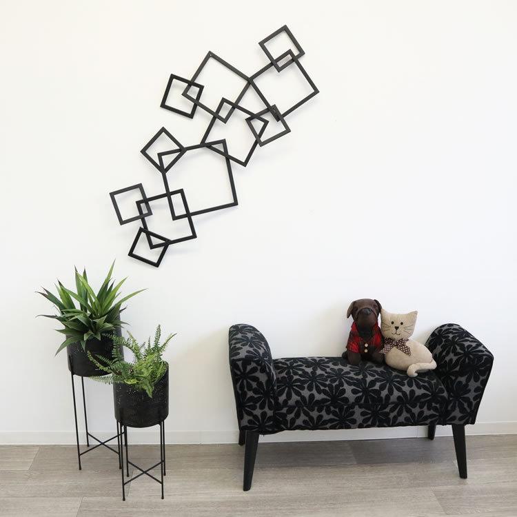 壁飾り アイアン ウォールアートパネル 壁掛け アートフレーム おしゃれ 可愛い ブラック リビング 玄関 zakka026la