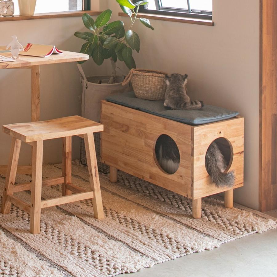 キャットハウス 猫 ベッド 猫ハウス 猫ベッド ハウス ペットベッド 木製 猫用ベッド 猫小屋 クッション付き｜la-nature-shop｜04