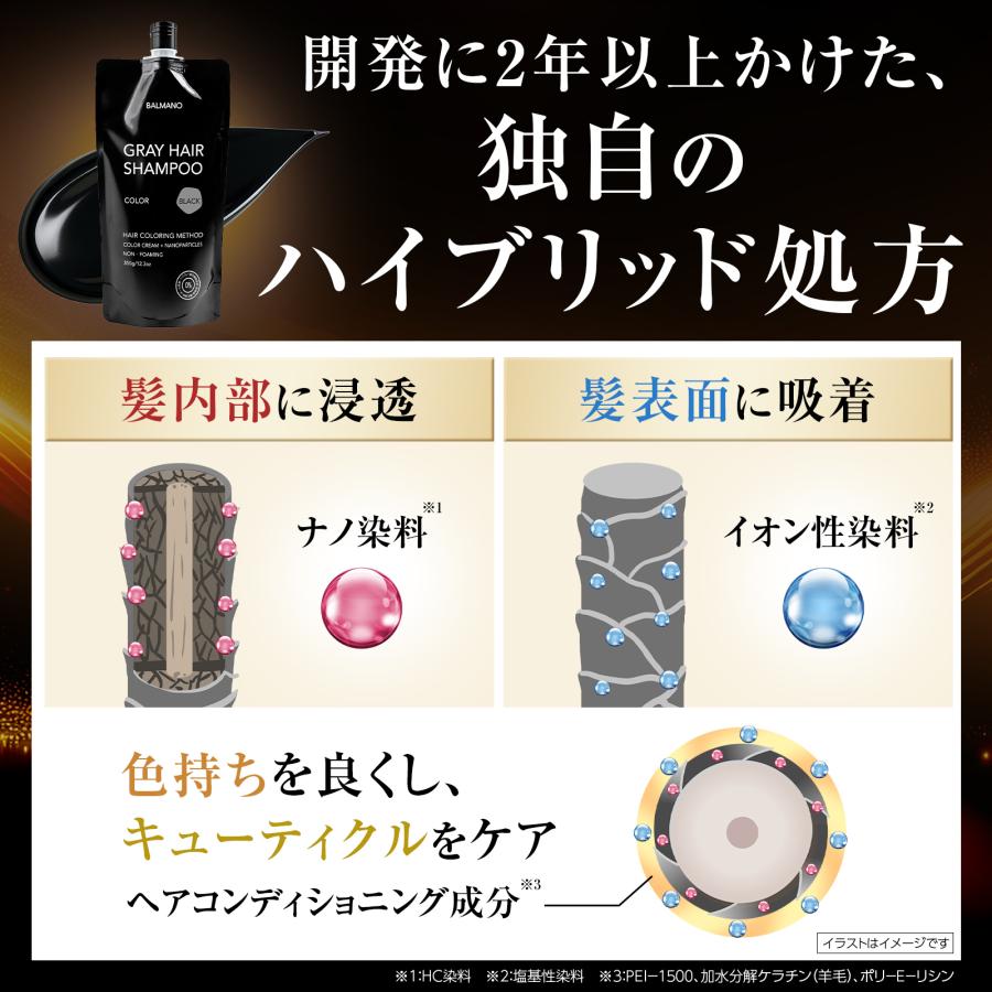 公式】 白髪染めシャンプー バルマノ 350g カラーシャンプー 白髪ケア