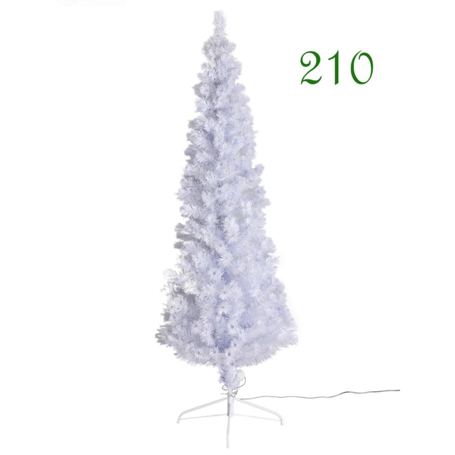 Xmas 高輝度LED ファイバーツリー 210cm ホワイト クリスマスツリー 白 