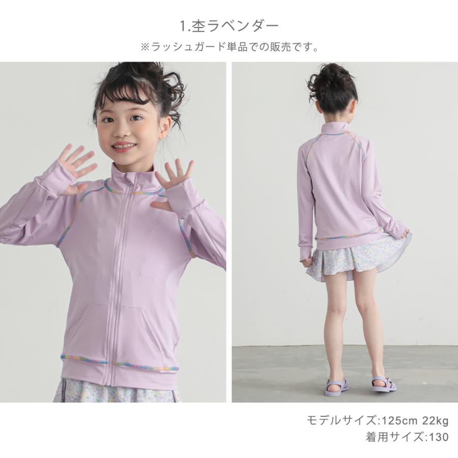 ラッシュガード キッズ 子供 無地 ジップアップ ラッシュジップ 水着