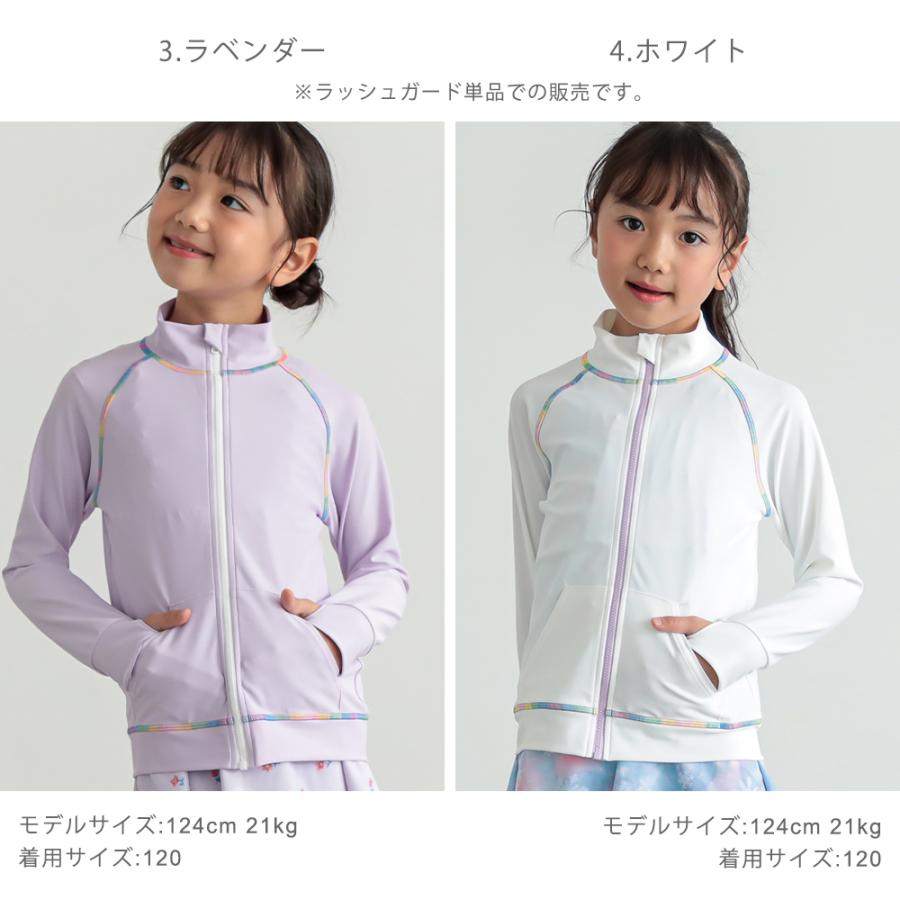 ラッシュガード キッズ 子供 無地 ジップアップ 水着 スタンドカラー