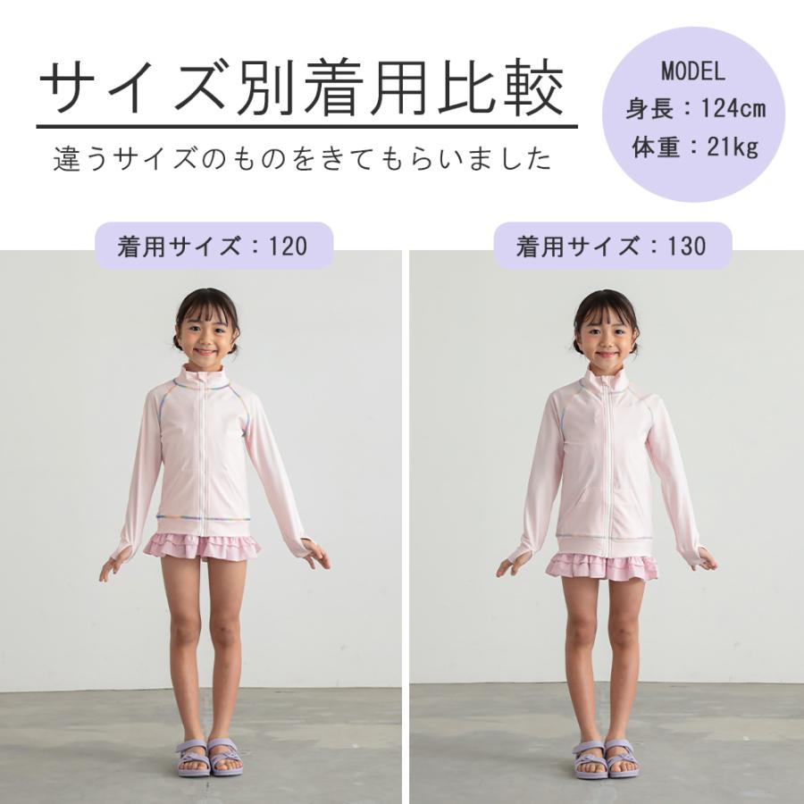ラッシュガード キッズ 子供 無地 ジップアップ 水着 スタンドカラー