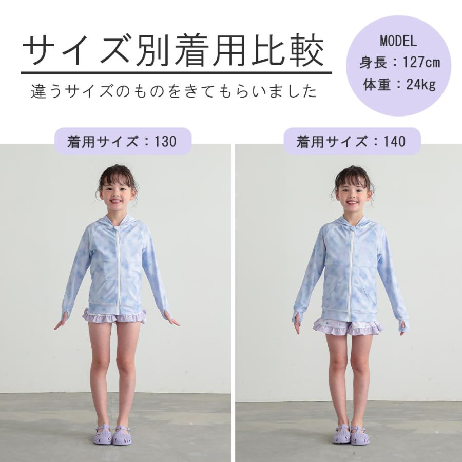 ラッシュガード キッズ 子供 女の子 長袖 フード付き UVカット 日焼け