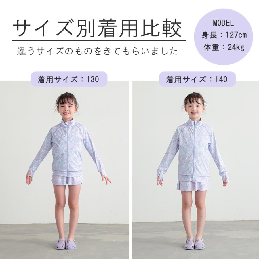 ラッシュガード キッズ ハイネック 子供 女の子 UVカット 紫外線対策