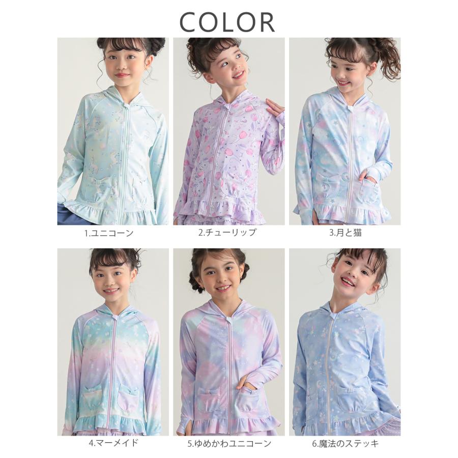 ラッシュガード キッズ 子供 女の子 UVカット 紫外線対策 フリル