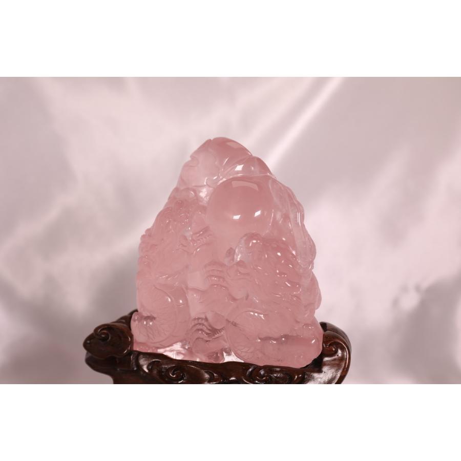天然石 ローズクォーツ 龍彫刻 No.7 : ラ・テールストア - 通販