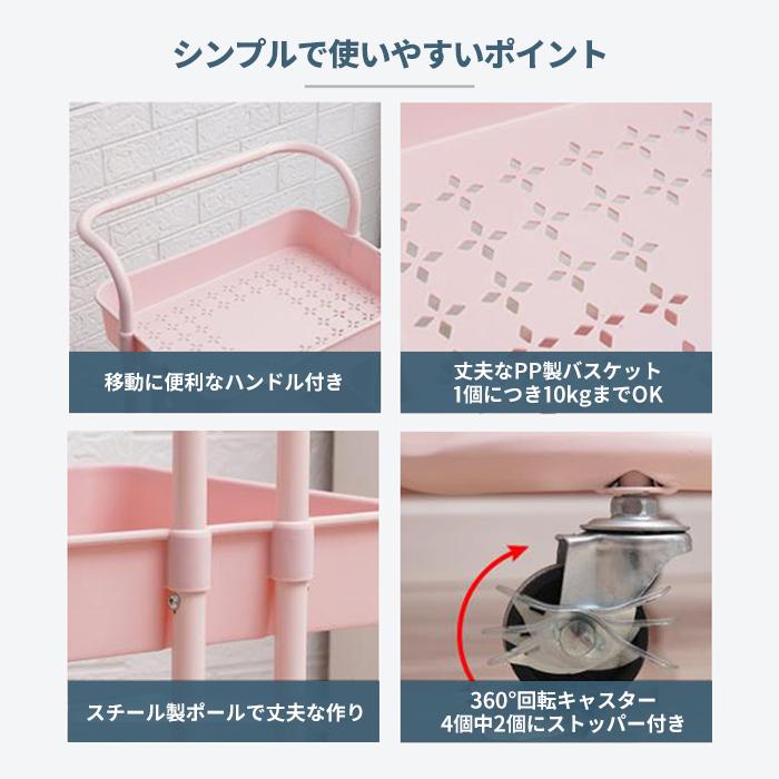 キッチンワゴン 収納ボックス おもちゃ収納 オムツ入れ 取手付き