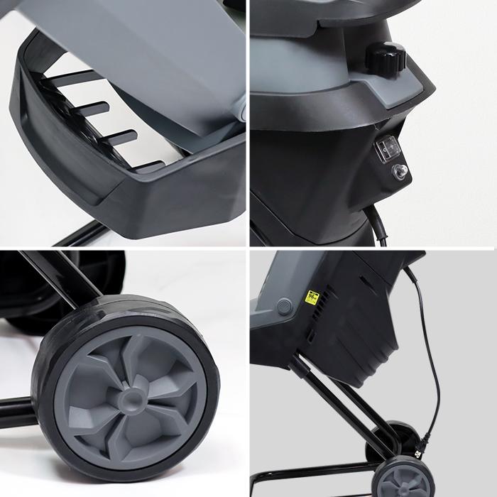 ガーデンシュレッダー 電動 枝粉砕機 キャスター付 家庭用 粉砕マシン